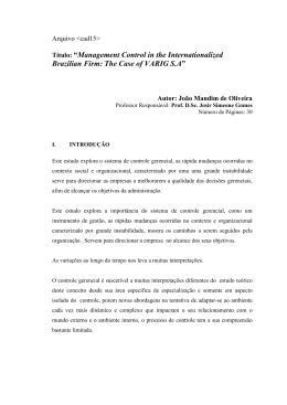 Título: “Management Control in the Internationalized Brazilian Firm