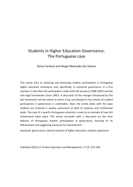 Students in Higher Education Governance: The Portuguese