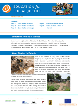 8th Newsletter - EDUCATION for SOCIAL JUSTICE