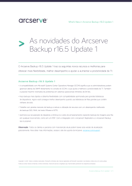 As novidades do Arcserve Backup r16.5 Update 1