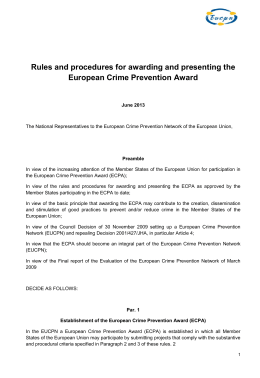 Rules and procedures for awarding and presenting the European