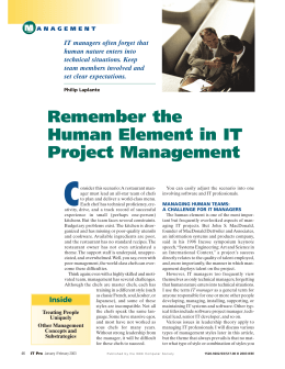 Remember the human element in it project management