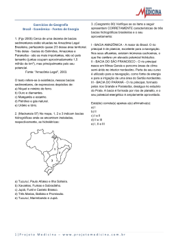 Exercícios de Geografia Brasil - Econômica