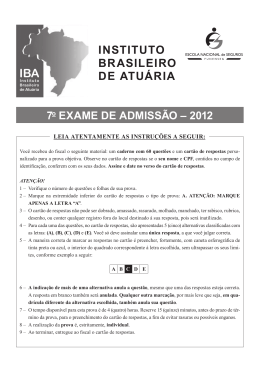 Exame IBA 2012.indd - Instituto Brasileiro de Atuária