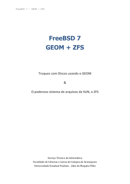 FreeBSD - GEOM+ZFS - Faculdade de Filosofia e Ciências