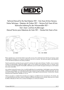 Technical Manual for the Heat Detector HD1 – Exd