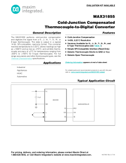 MAX31855 Cold-Junction Compensated Thermocouple