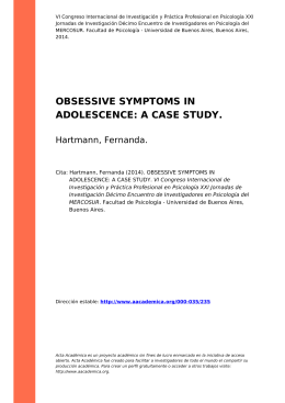 obsessive symptoms in adolescence: a case study