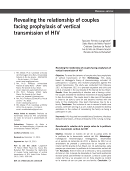 Revealing the relationship of couples facing prophylaxis of vertical