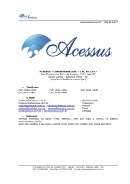 ACESSUS – Contabilidade Ltda. – CRC RS 3.677 Rua Theodomiro