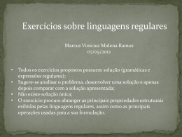 40 exercícios sobre linguagens regulares, com solução