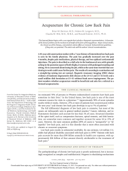 Berman (2010) - Acupuncture for chronic low back pain