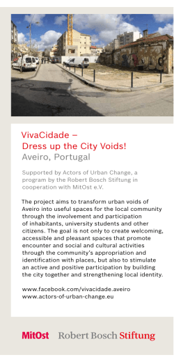 VivaCidade – Dress up the City Voids! Aveiro, Portugal