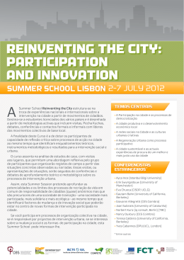 reinventing the city: participation and innovation - dinâmia`cet-iul