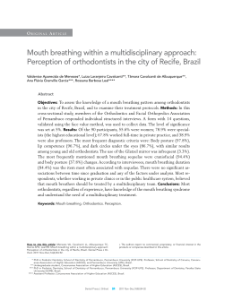 Mouth breathing within a multidisciplinary approach: Perception of