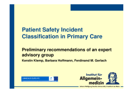 Patient Safety Incident Classification in Primary Care