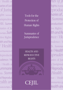 SUMMARIES OF JURISPRUDENCE Health and Reproductive Rights