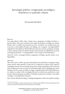 Sociologia pública, imaginação sociológica brasileira e a questão