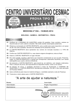 2º DIA - PROVA 3 - CESMAC MEDICINA 2014-2