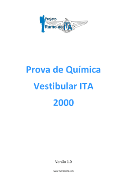 Prova de Química Vestibular ITA 2000