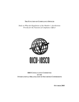 The Function Of Compliance Officer - International Organization of