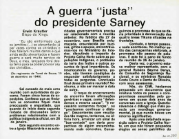 A guerra "justa" do presidente Sarney