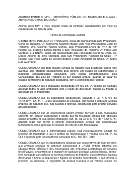 Termo de Conciliação Judicial firmado entre o MPT e a União