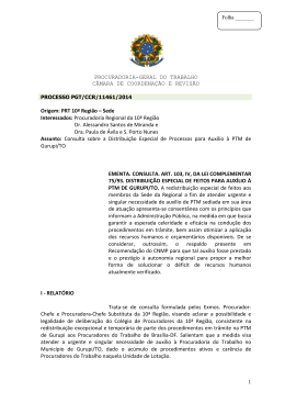Processo PGT/CCR/nº 11461/2014 - Ministério Público do Trabalho