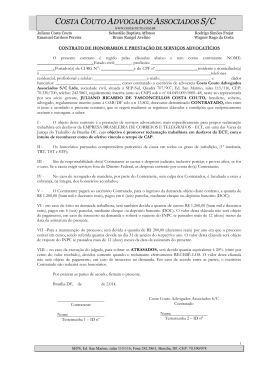 contrato de honorários e prestação de serviços advocatícios