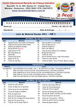 Lista de Material Escolar 2011 – PRÉ I