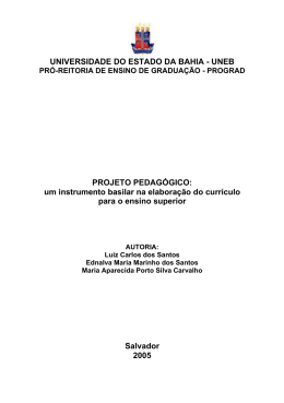 Projeto Pedagógico - Prof. Dr. Luiz Carlos dos Santos