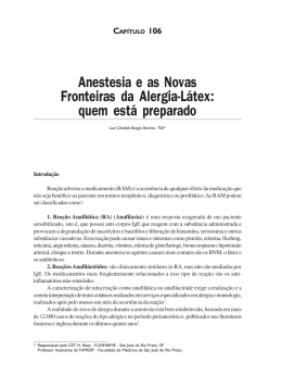 Anestesia e as novas fronteiras da alergia-látex