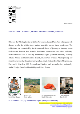 EXHIBITION OPENING, FRIDAY 18th SEPTEMBER, 9H30 PM