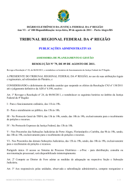 Resolução 79/2011 do Tribunal Regional Federal da 4ª Região