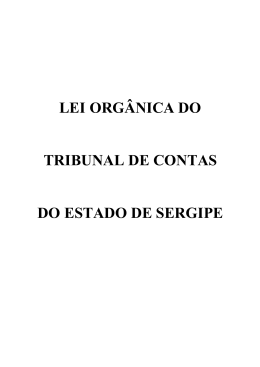 lei orgânica - Tribunal de Contas do Estado de Sergipe