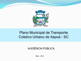 Plano Municipal de Transporte Coletivo Urbano