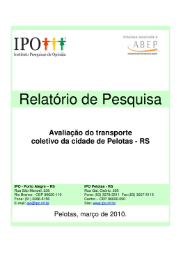 Avaliação do Transporte coletivo da cidade de Pelotas