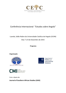 Programa da Conferência de Estudos sobre Angola
