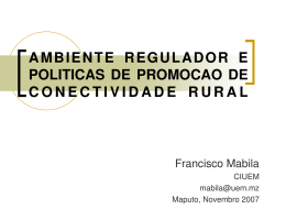 ambiente regulador e politicas de promocao de conectividade rural