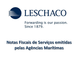 Notas Fiscais de Serviços emitidas pelas Agências Marítimas