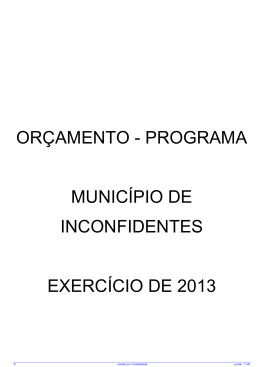 orçamento - programa município de inconfidentes exercício de 2013