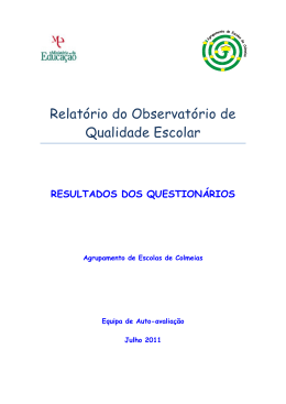 Relatório do Observatório de Qualidade Escolar