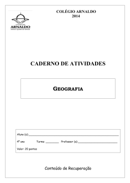geografia - Colégio Arnaldo