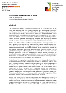 Digitization and the Future of Work Abstract