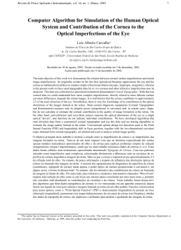 Computer Algorithm for Simulation of the Human Optical System and