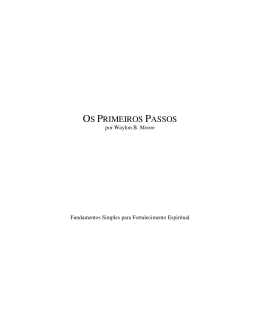 OS PRIMEIROS PASSOS - Mentoring Disciples
