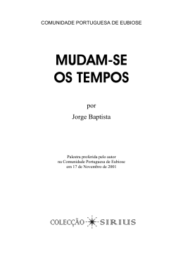 MUDAM-SE OS TEMPOS - Comunidade Portuguesa de Eubiose