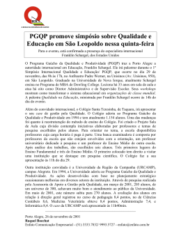 PGQP promove simpósio sobre Qualidade e Educação em São
