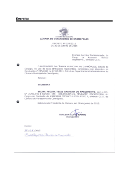decretos n. 034 a 038/2015. - Portal da Câmara Municipal de