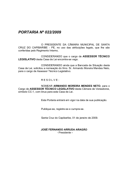 022-2009- Nomeia Assessor Técnico Legislativo